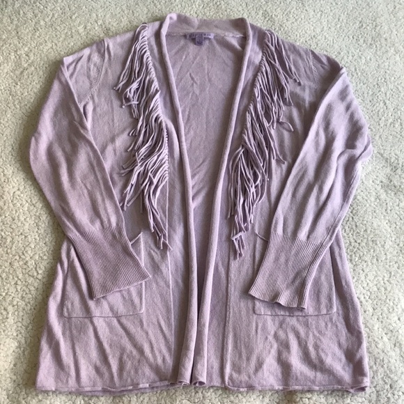 Grainne & Co linen blend fringe cardigan 1 S - Picture 3 of 10
